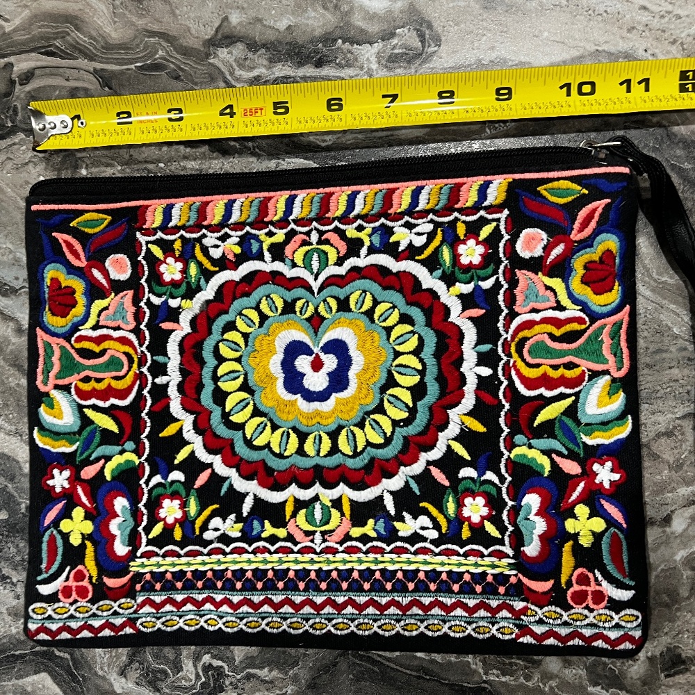 Clutch Handbag Embroidered Colorful purse bag